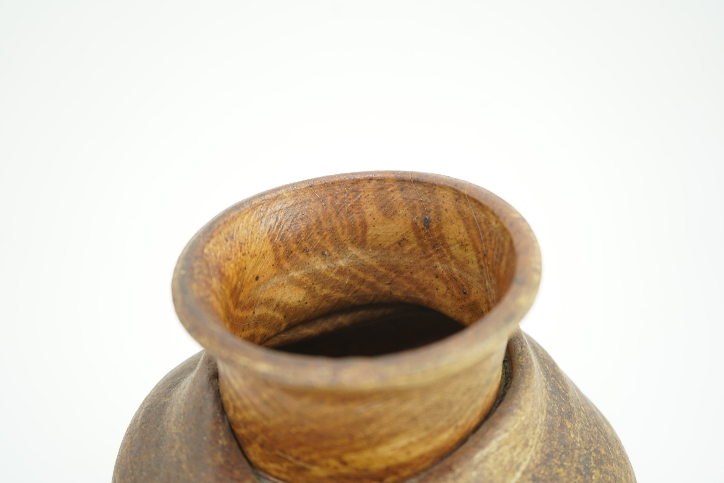 Martin Brothers: A stoneware 'marred' vase with collapsed neck